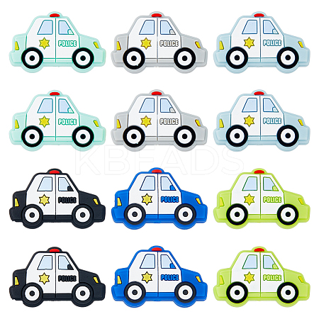 12Pcs 6 Colors Food Grade Eco-Friendly Silicone Focal Beads FIND-HY0002-16-1