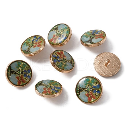 Alloy Enamel Shank Buttons BUTT-WH0015-52A-1