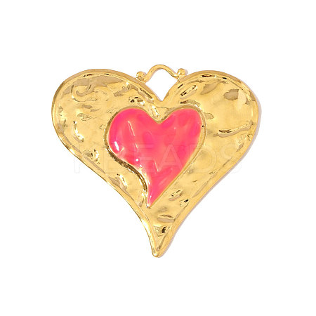 304 Stainless Steel Enamel Big Pendants STAS-OY006-28G-1