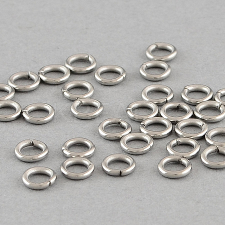 Tarnish Resistant 304 Stainless Steel Open Jump Rings A-STAS-Q186-02-6x0.8mm-1