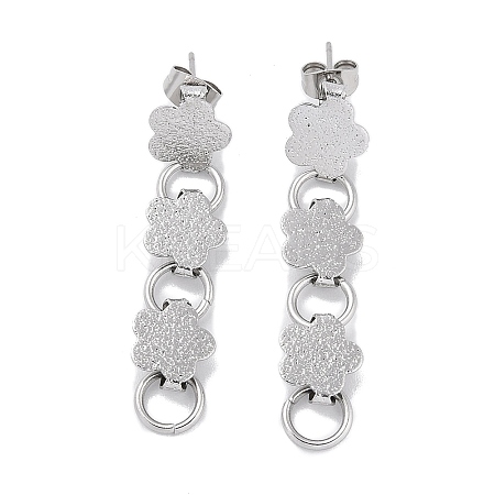 Non-Tarnish 304 Stainless Steel Stud Dangle Earrings for Women EJEW-Q381-04P-1