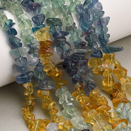 Natural Multicolor Fluorite Beads Strands G-D109-B02-1