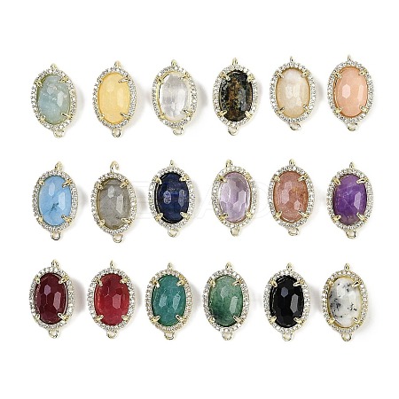Natural Mixed Gemstone Faceted Oval Links G-B126-07G-1