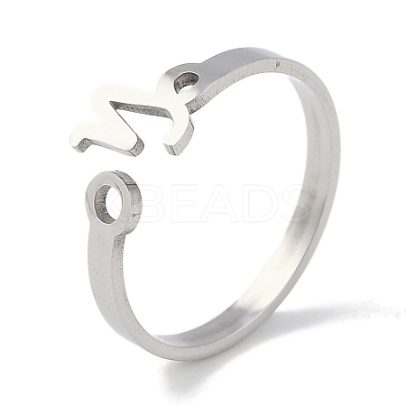 Non-Tarnish Constellations 304 Stainless Steel Open Cuff Ring for Women RJEW-L122-001P-05-1