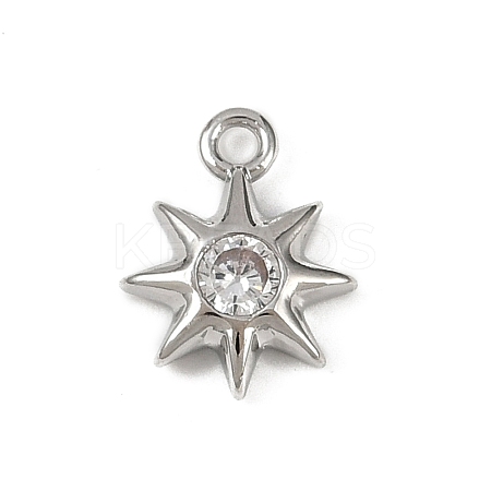 Brass Pave Clear Cubic Zirconia Pendants KK-L238-12P-1