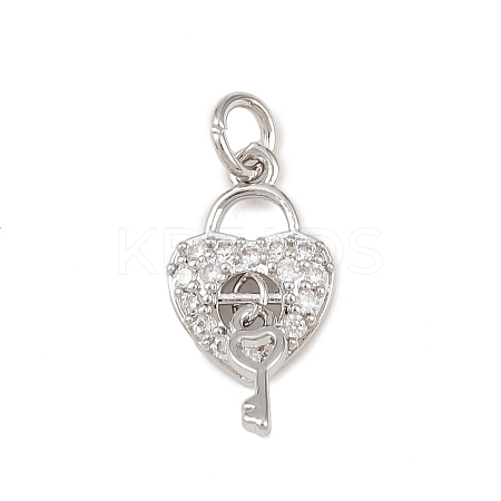 Brass Micro Pave Cubic Zirconia Charms KK-G544-13P-1