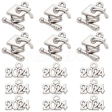 100Pcs 2 Styles Tibetan Style Alloy Charms TIBE-SC0001-88-1