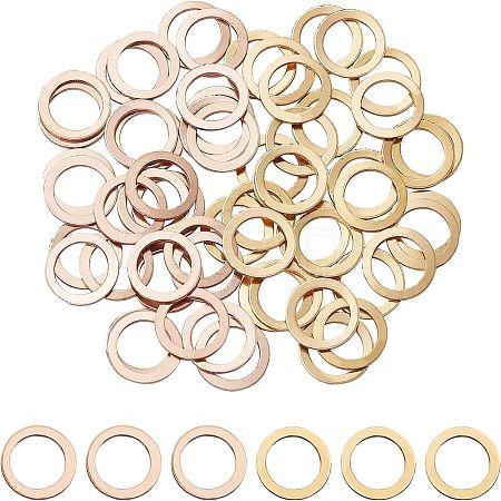 60Pcs 2 Colors PVD Vacuum Plating 304 Stainless Steel Linking Rings STAS-UN0018-37-1