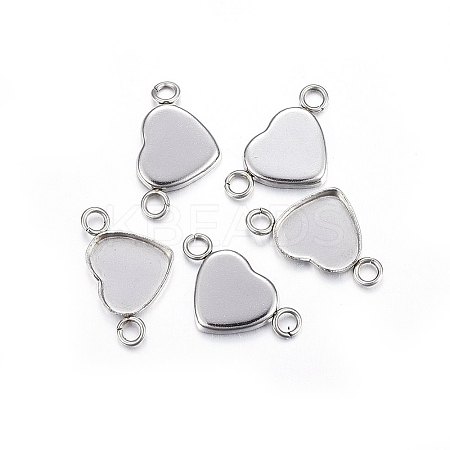 Tarnish Resistant 304 Stainless Steel Cabochon Connector Settings LS-X-STAS-P210-13P-1