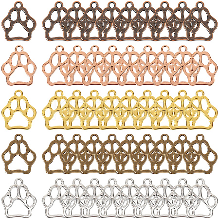 110Pcs 5 Colors Tibetan Style Alloy Pendants FIND-SC0019-81-1