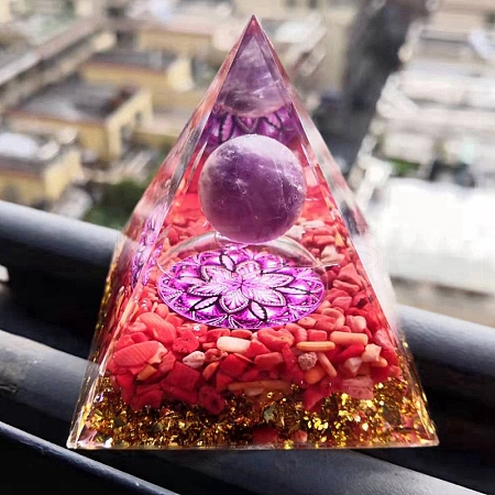 Orgonite Pyramids with Natural Red Jasper PW-WG59452-01-1