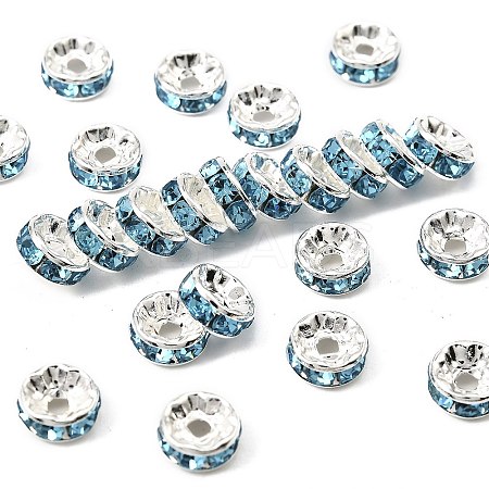 Brass Grade A Rhinestone Spacer Beads RB-A014-Z8mm-03S-1