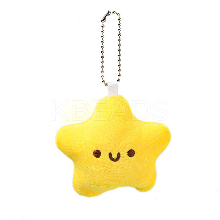 Cute Star Plush Pendant Decoration AJEW-U004-01-1