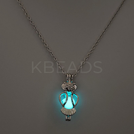Alloy with Luminous Resin Bead Inside Pendant Necklaces for Women Men FS-WG4D5C2-01-1