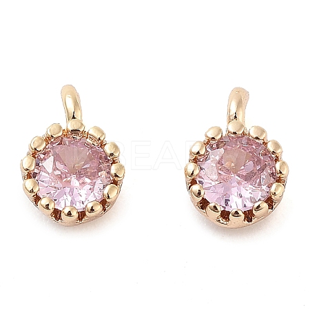 Brass Micro Pave Cubic Zirconia Charms KK-U028-19G-02-1