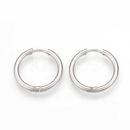 201 Stainless Steel Huggie Hoop Earrings MAK-R021-17mm-1