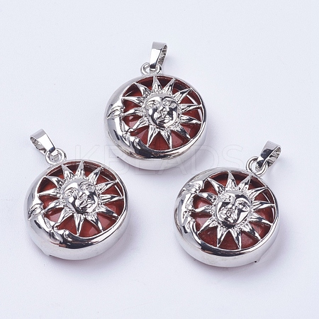 Natural Red Jasper Pendants G-K234-C02-1