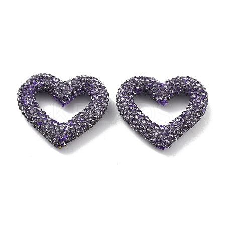 Heart Shape Polymer Clay Rhinestone Beads CLAY-NH0001-09A-06-1