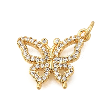 Rack Plating Brass Micro Pave Cubic Zirconia Pendants ZIRC-F142-15C-G-1