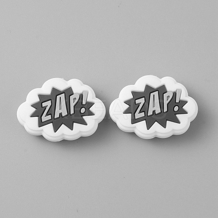 Cloud with Word ZAP Food Grade Eco-Friendly Silicone Beads SIL-WH0014-22H-1