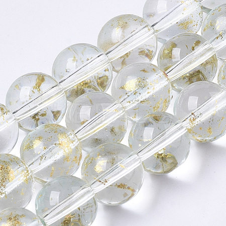 Transparent Spray Painted Glass Bead Strands GLAA-N035-03D-B09-1