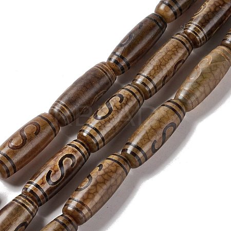 Tibetan Style dZi Beads Strands G-A024-01I-1