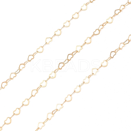 Non-Tarnish Brass Flat Heart Link Chains CHC-M023-05G-1