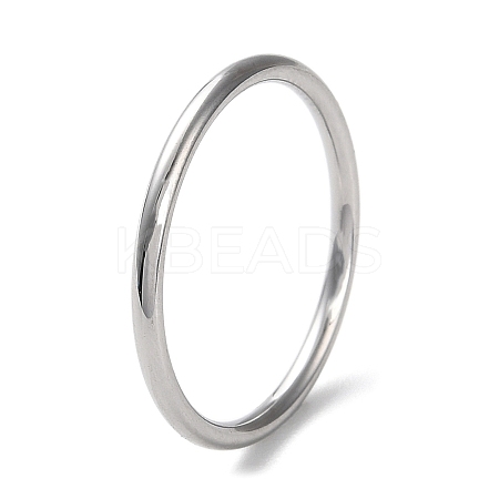 Non-Tarnish 304 Stainless Steel Simple Plain Band Finger Ring for Women Men RJEW-F152-01F-P-1
