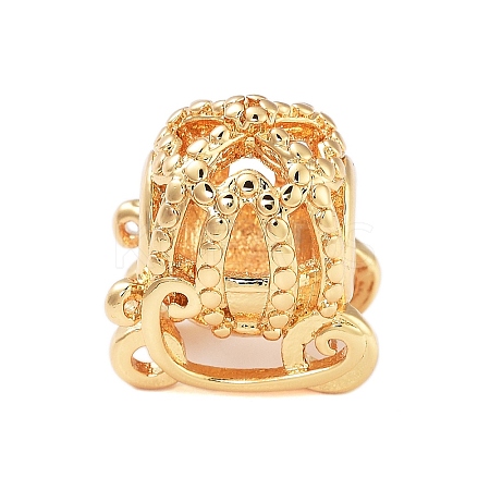 Rack Plating Hollow Brass European Beads KK-B097-03G-1