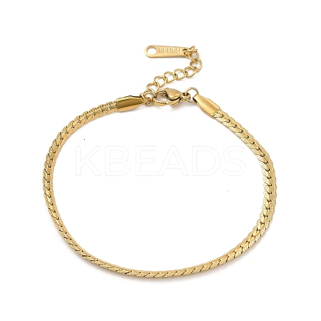 Ion Plating(IP) 304 Stainless Steel Cuban Link Chain Bracelet for Women BJEW-G667-06G-1