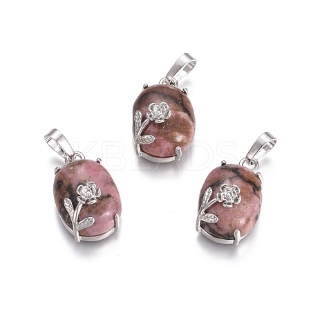 Natural Rhodonite Pendants G-L512-I09-1