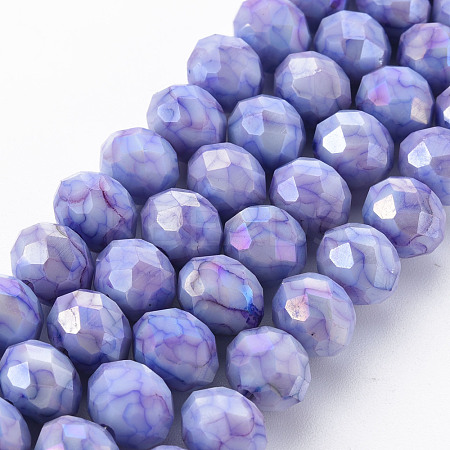 Opaque Baking Painted Glass Beads Strands EGLA-N006-006G-1