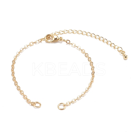 Brass Cable Chain Bracelet Makings X-AJEW-JB00931-1