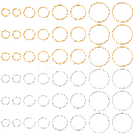 64Pcs 8 Style Brass Linking Rings KK-BC0009-44-1
