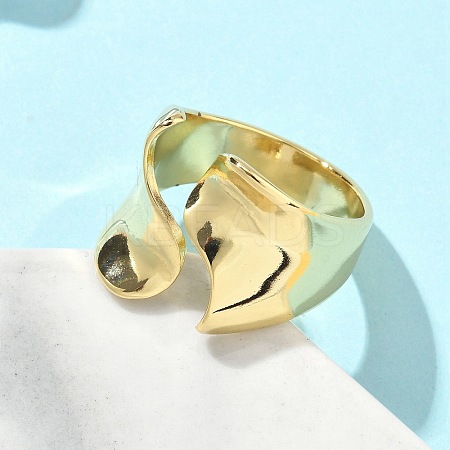 Brass Adjustable Open Cuff Rings for Women RJEW-A065-01G-1