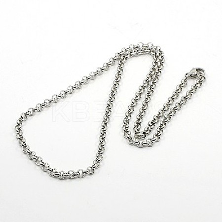 Tarnish Resistant Rolo Chain Necklace for Men LS-NJEW-F027-14-3.5mm-1