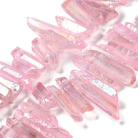 Electroplated Natural Quartz Stick Bead Strands G-G950-06A-01-1