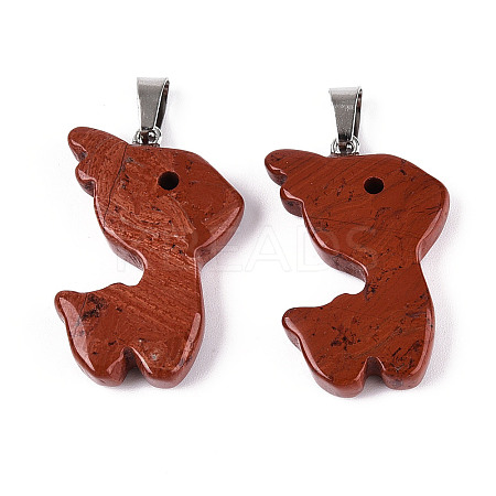 Natural Red Jasper Pendants G-T144-11F-1