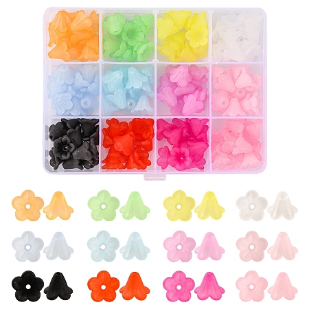 144Pcs 12 Colors Opaque Acrylic Beads SACR-YW0001-46-1