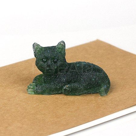 Natural Gemstone Cat Display Decorations WG85528-09-1