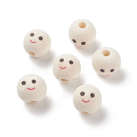 (Defective Closeout Sale: Wood Textured and Stain) Natural Wood Printed European Beads WOOD-XCP0001-66-1