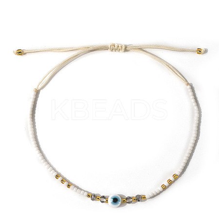Bohemian Glass Seed Beaded Braided Bead Bracelets EZ3029-12-1
