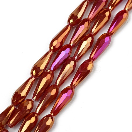 Electroplated Opaque Glass Beads Strands EGLA-L015-FR-B24-01-1