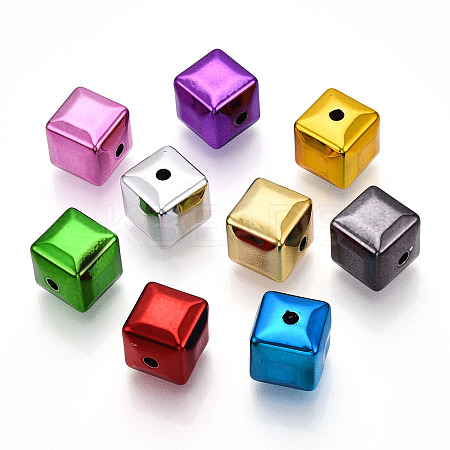 UV Plating Opaque Acrylic  Beads PACR-T017-08-1