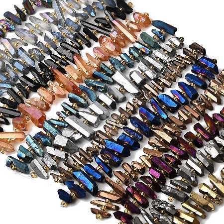 Electroplated Natural Quartz Crystal Beads Strands G-F800-B-1