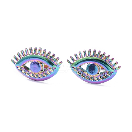 Ion Plating(IP) 304 Stainless Steel Eye Stud Earring Findings EJEW-I285-07MC-1