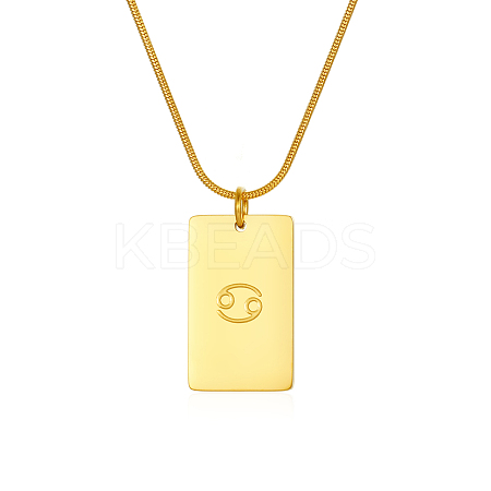Stylish Stainless Steel 12 Zodiac Rectangle Pendant Necklaces for women GA2858-4-1