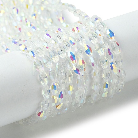 Transparent Electroplate Glass Beads Strands GLAA-K064-04A-AB03-1