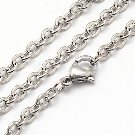 Tarnish Resistant Trendy Unisex 304 Stainless Steel Cable Chain Necklaces NJEW-M047-C-01-1