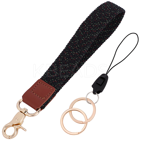 1Pc Nylon Stretch Band Wristlet Keychains KEYC-CL0001-38B-1